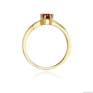 Pierścionek W094 Granat 0,70ct żółte złoto