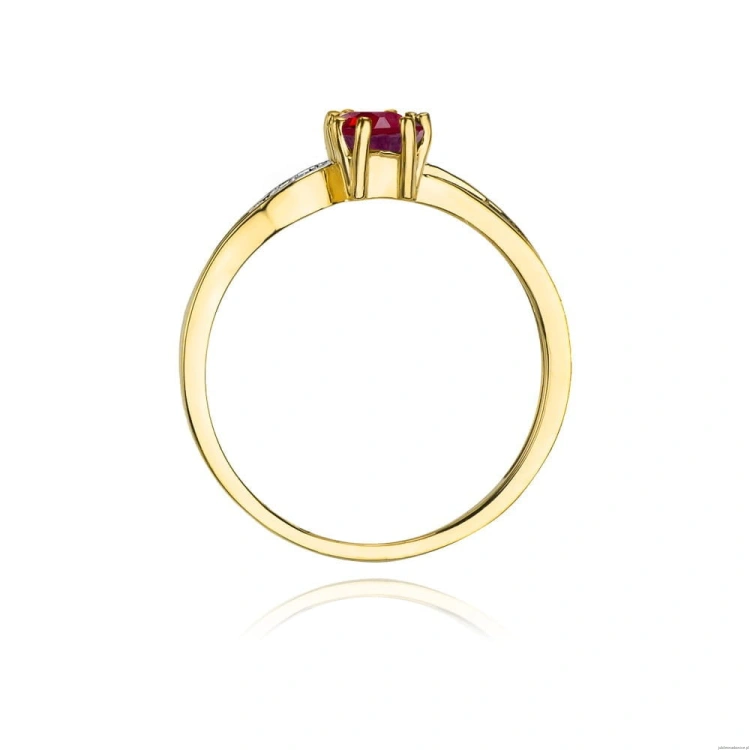 Pierścionek W094 Granat 0,70ct żółte złoto