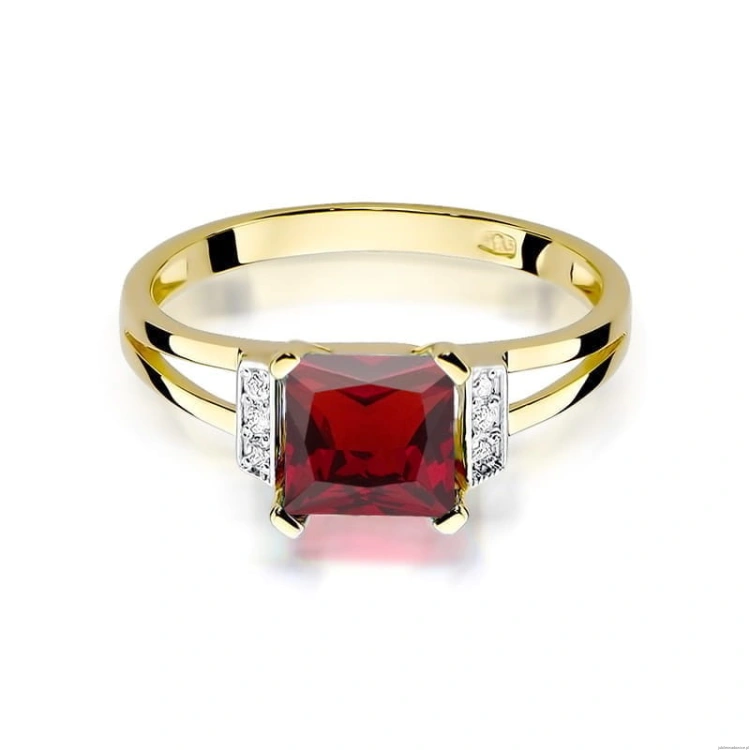Pierścionek W103 Granat 1,30ct żółte złoto