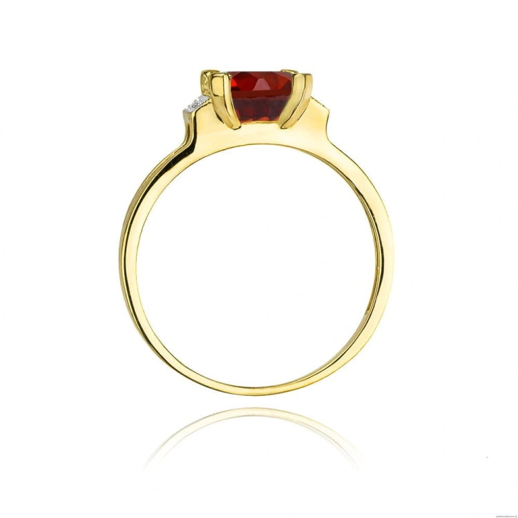 Pierścionek W103 Granat 1,30ct żółte złoto