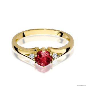 Pierścionek W0076 Granat 0,60ct żółte złoto