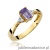Pierścionek W002 Ametyst 0,50ct żółte złoto