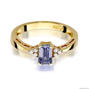 Pierścionek W002 Ametyst 0,50ct żółte złoto