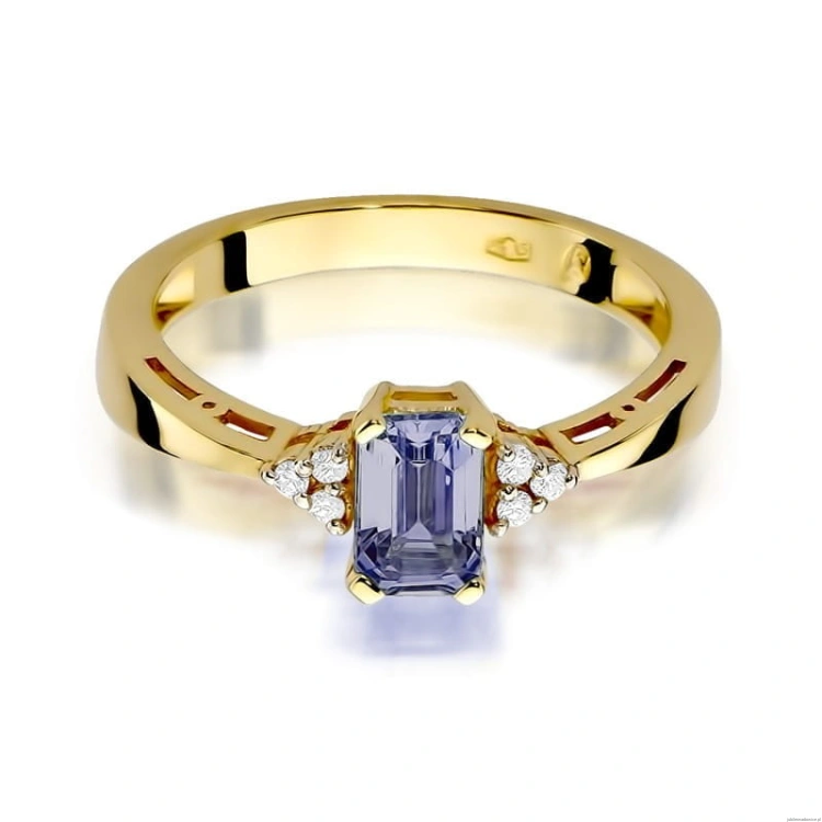 Pierścionek W002 Ametyst 0,50ct żółte złoto