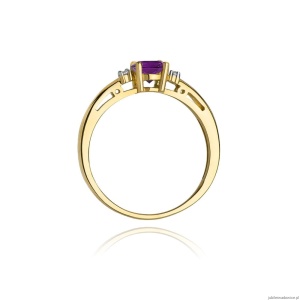 Pierścionek W010 Ametyst 0,50ct żółte złoto