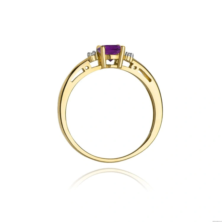 Pierścionek W010 Ametyst 0,50ct żółte złoto
