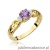Pierścionek W014 Ametyst 0,50ct żółte złoto