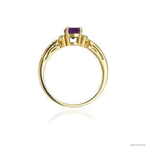 Pierścionek W014 Ametyst 0,50ct żółte złoto