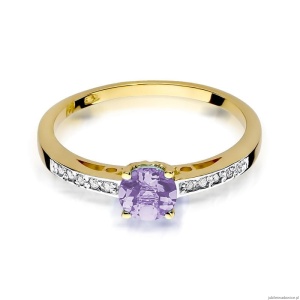 Pierścionek W066 Ametyst 0,50ct żółte złoto