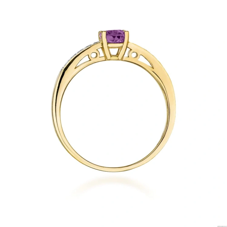 Pierścionek W066 Ametyst 0,50ct żółte złoto