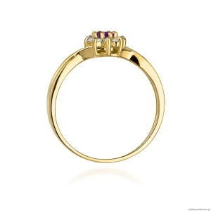 Pierścionek W072 Ametyst 0,10ct żółte złoto