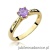 Pierścionek W074 Ametyst 0,50ct żółte złoto