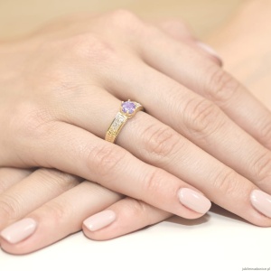 Pierścionek W075 Ametyst 0,50ct żółte złoto