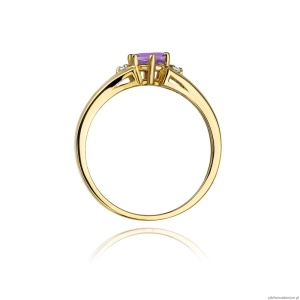 Pierścionek W0076 Ametyst 0,50ct żółte złoto