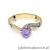 Pierścionek W084 Ametyst 0,50ct żółte złoto