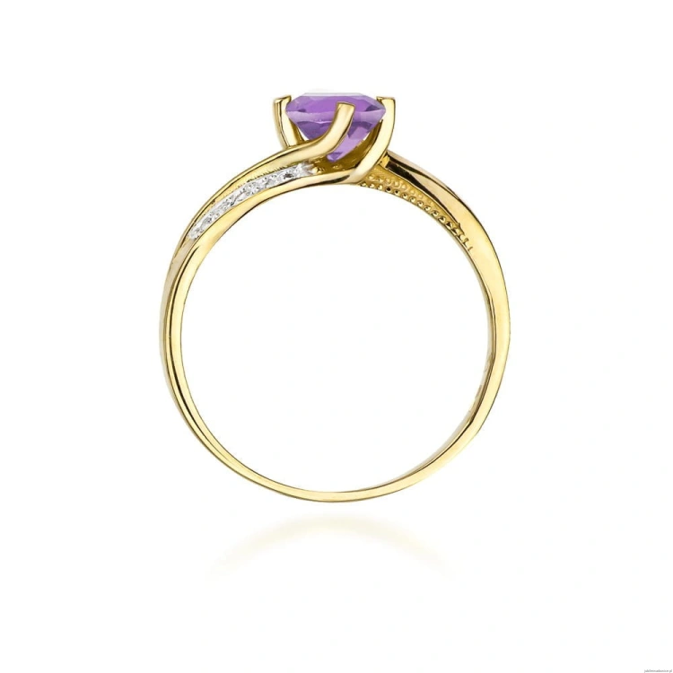 Pierścionek W084 Ametyst 0,50ct żółte złoto