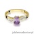 Pierścionek W094 Ametyst 0,50ct żółte złoto