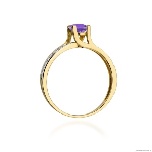 Pierścionek W106 Ametyst 0,50ct żółte złoto