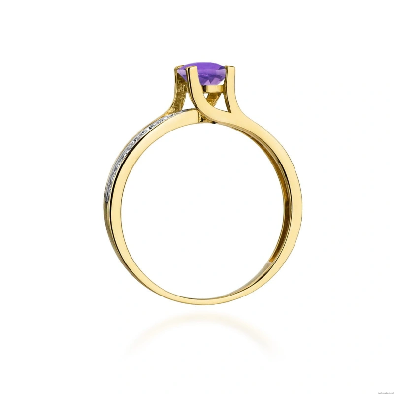 Pierścionek W106 Ametyst 0,50ct żółte złoto