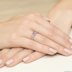 Pierścionek W106 Ametyst 0,50ct żółte złoto