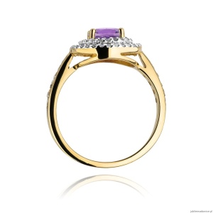 Pierścionek W274 Ametyst 0,90ct żółte złoto