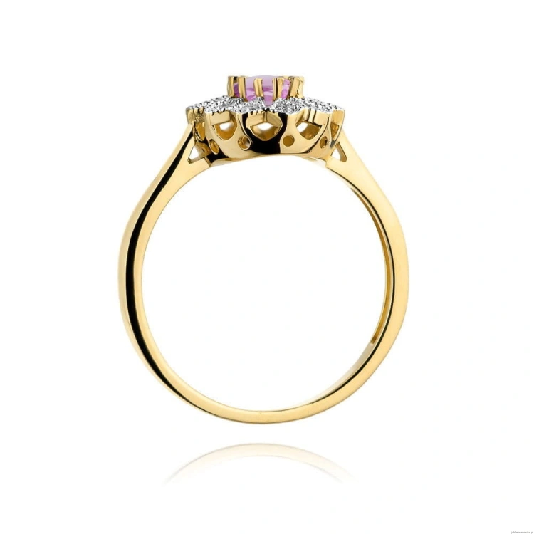 Pierścionek W354 Ametyst 0,40ct żółte złoto