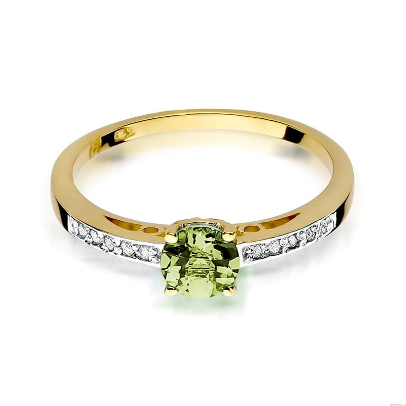 Pierścionek W066 Oliwin 0,60ct żółte złoto