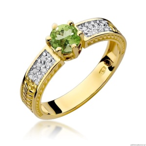 Pierścionek W075 Oliwin 0,60ct żółte złoto