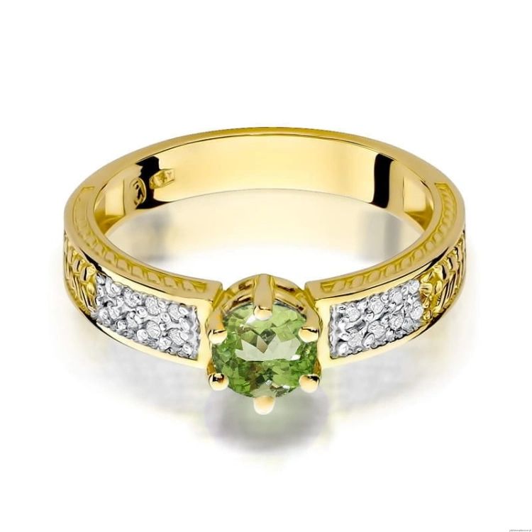 Pierścionek W075 Oliwin 0,60ct żółte złoto