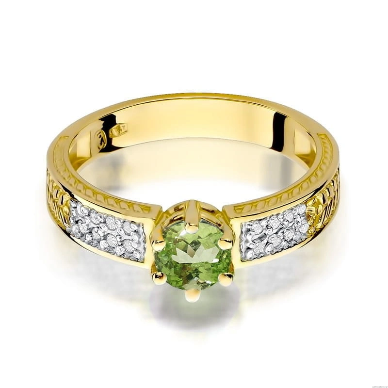 Pierścionek W075 Oliwin 0,60ct żółte złoto