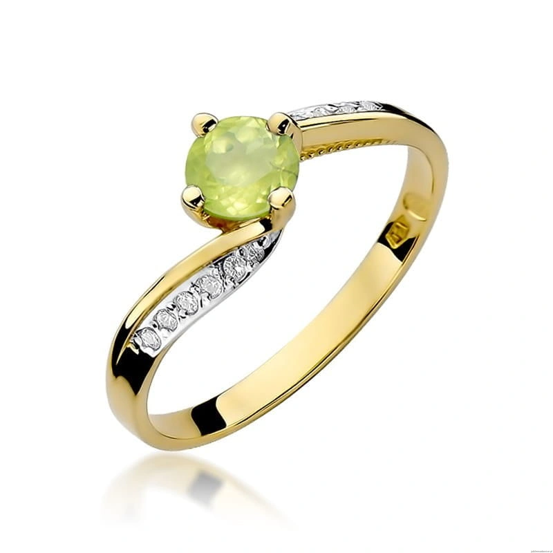 Pierścionek W084 Oliwin 0,60ct żółte złoto