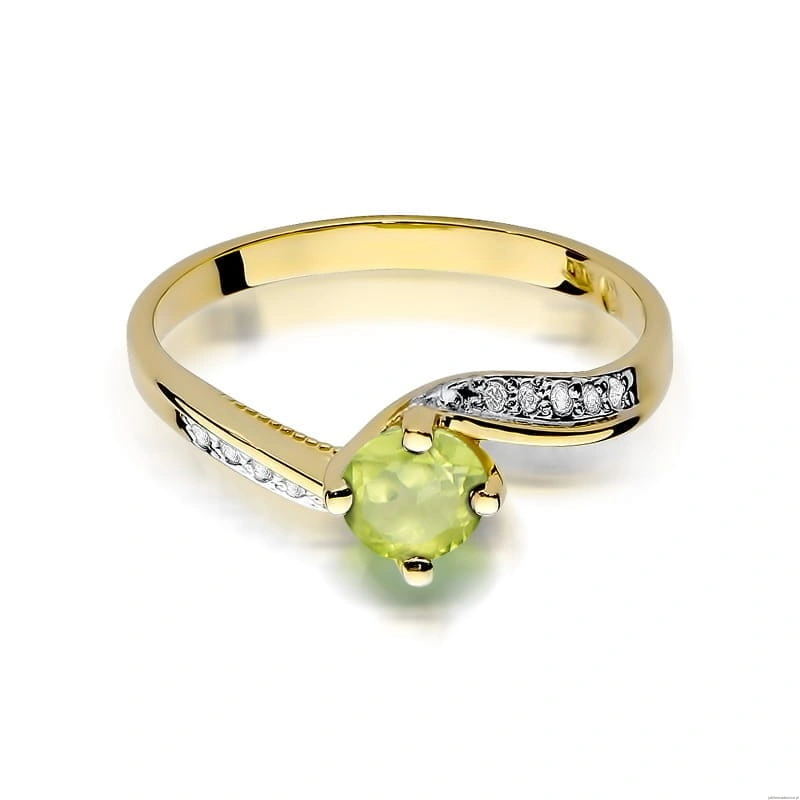 Pierścionek W084 Oliwin 0,60ct żółte złoto