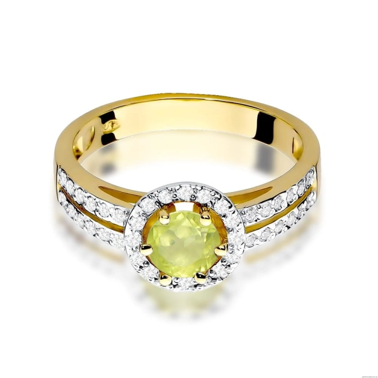 Pierścionek W087 Oliwin 0,60ct żółte złoto