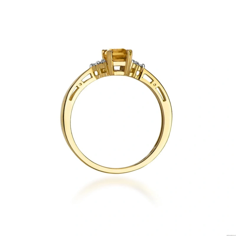 Pierścionek W002 Cytryn 0,60ct żółte złoto