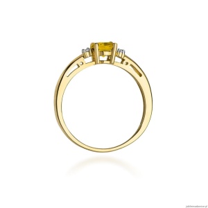 Pierścionek W010 Cytryn 0,50ct żółte złoto