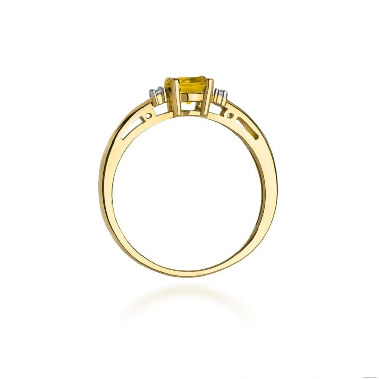 Pierścionek W010 Cytryn 0,50ct żółte złoto