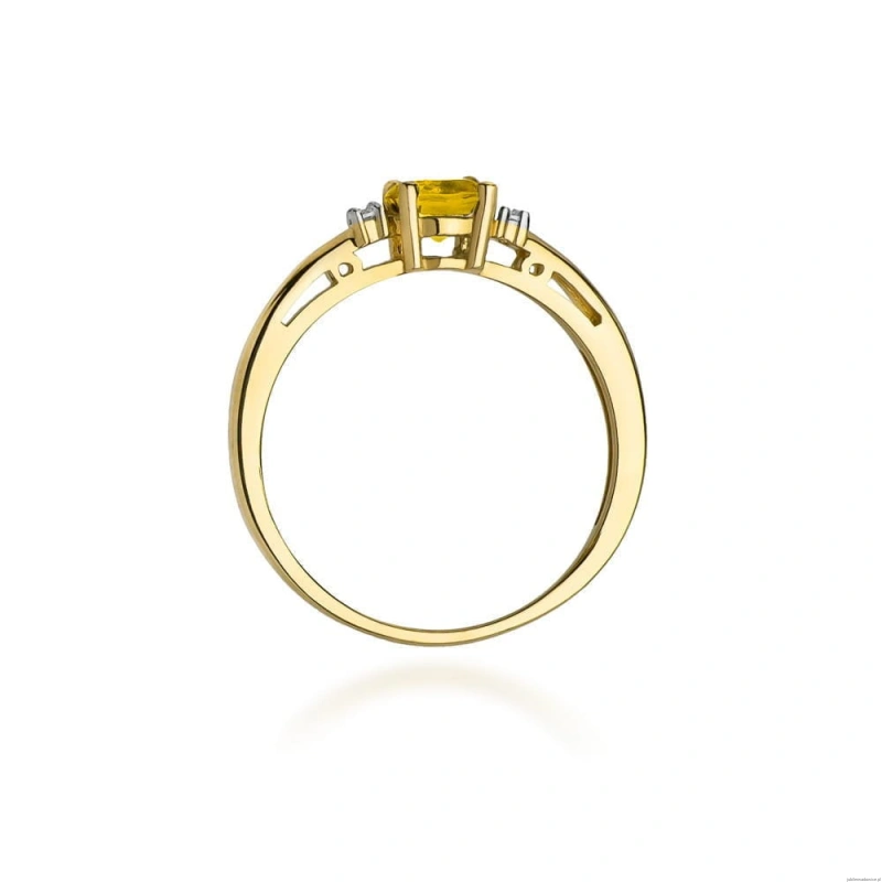 Pierścionek W010 Cytryn 0,50ct żółte złoto