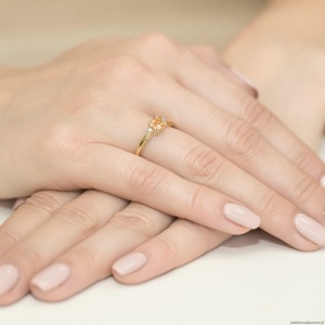 Pierścionek W010 Cytryn 0,50ct żółte złoto