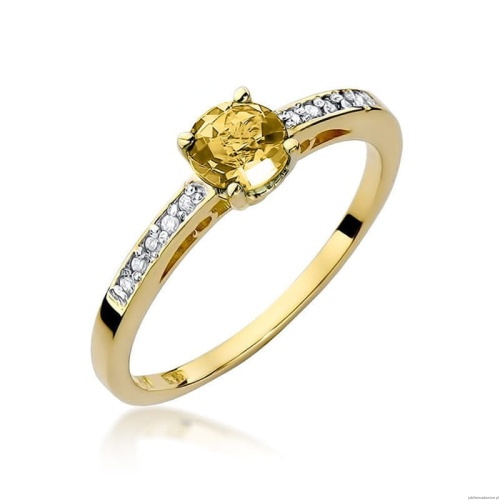 Pierścionek W066 Cytryn 0,50ct żółte złoto