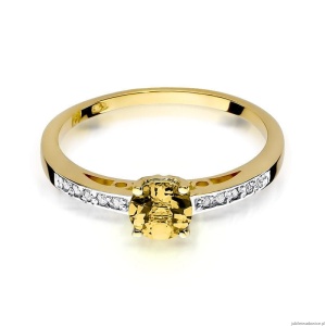 Pierścionek W066 Cytryn 0,50ct żółte złoto