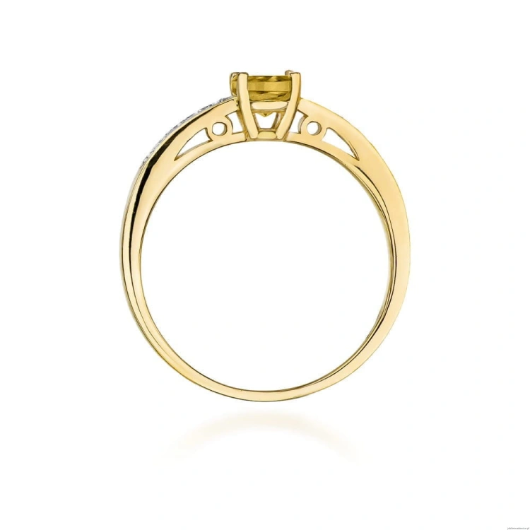 Pierścionek W066 Cytryn 0,50ct żółte złoto