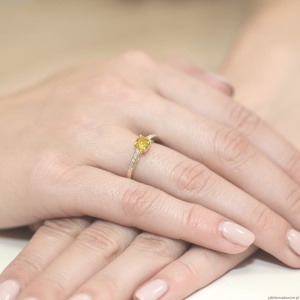 Pierścionek W066 Cytryn 0,50ct żółte złoto
