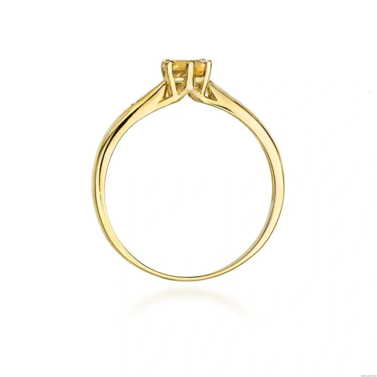 Pierścionek W074 Cytryn 0,50ct żółte złoto