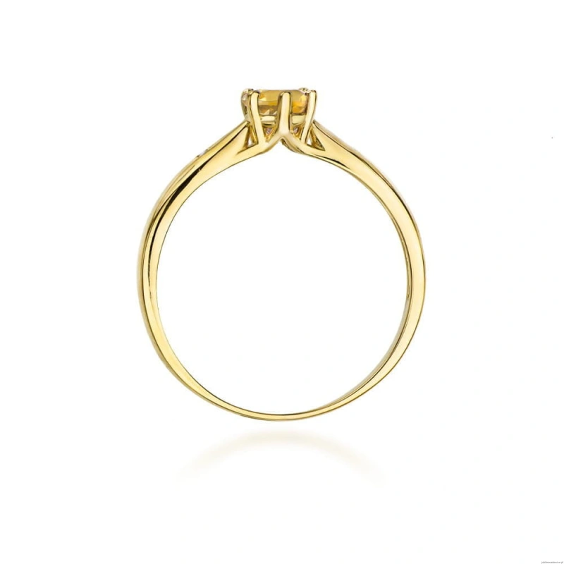 Pierścionek W074 Cytryn 0,50ct żółte złoto