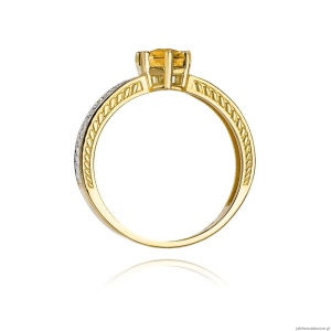 Pierścionek W075 Cytryn 0,50ct żółte złoto