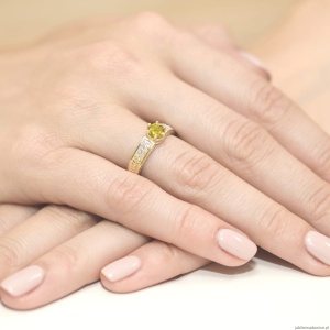 Pierścionek W075 Cytryn 0,50ct żółte złoto