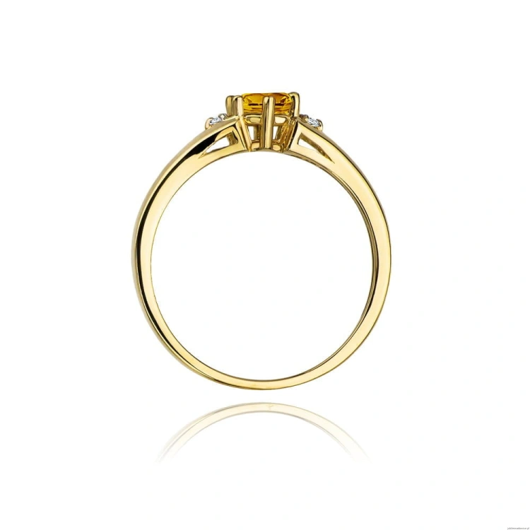 Pierścionek W0076 Cytryn 0,50ct żółte złoto