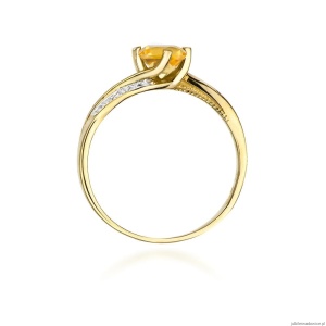 Pierścionek W084 Cytryn 0,50ct żółte złoto