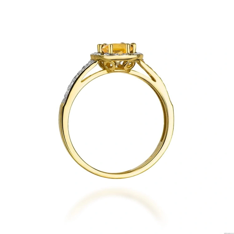 Pierścionek W087 Cytryn 0,50ct żółte złoto
