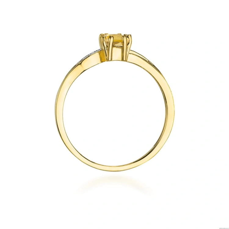 Pierścionek W094 Cytryn 0,60ct żółte złoto